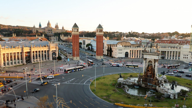 Обои картинки фото города, барселона , испания, площадь, панорама