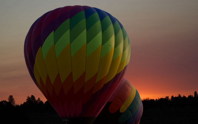 Обои картинки фото авиация, воздушные шары дирижабли, воздушные, шары, закат