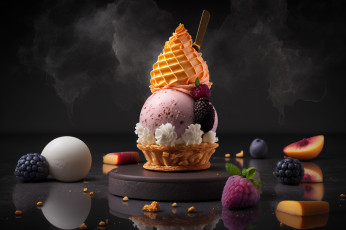Картинка еда мороженое +десерты ягоды лакомство