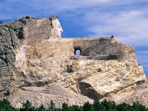 Обои картинки фото crazy, horse, memorial, black, hills, south, dakota, города