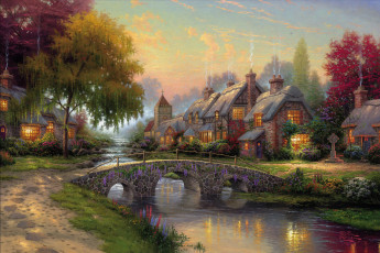 обоя thomas, kinkade, рисованные