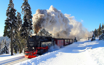 Картинка техника паровозы паровоз железная дорога зима