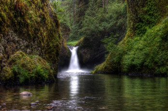 Картинка punchbowl falls орегон сша природа водопады лес водопад озеро