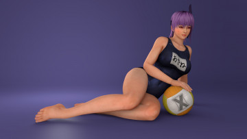 Картинка 3д+графика аниме+ anime фон взгляд девушка мячик