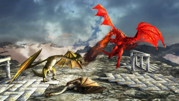 Картинка 3д+графика существа+ creatures драконы