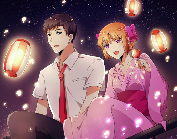 Обои картинки фото аниме, gekkan shoujo nozaki-kun, парень, девушка