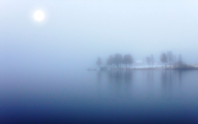 Обои картинки фото природа, реки, озера, туман, деревья, озеро