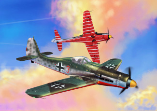 Картинка авиация 3д рисованые v-graphic jv44 люфтваффе focke -wulf вторая мировая война fw 190d-9 истребитель-моноплан арт поршневой истребитель германия
