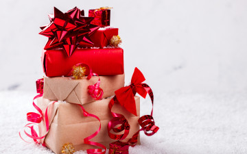 обоя праздничные, подарки и коробочки, серпантин, коробки, подарки, банты