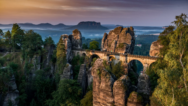 Обои картинки фото bastei bridge, saxon switzerland, города, - мосты, bastei, bridge, saxon, switzerland