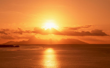 Картинка природа восходы закаты закат небо море облака золото