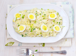 Картинка еда салаты +закуски вилка яйца салат