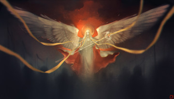 Картинка gaudibuendia фэнтези ангелы арт девушка крылья ангел