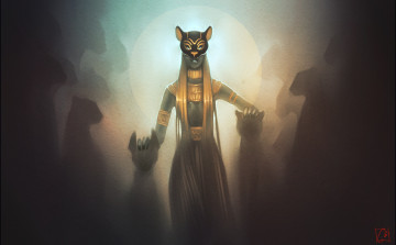 Картинка фэнтези девушки девушка египет маска кошки