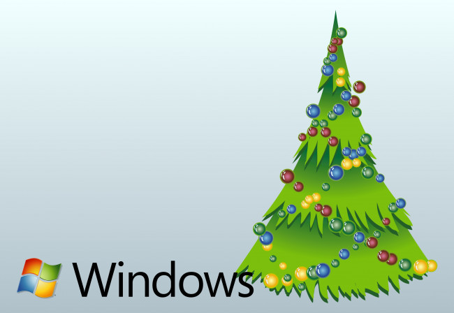 Обои картинки фото компьютеры, windows xp, праздник, украшения, елка, фон, новый, год