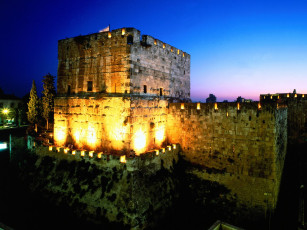 обоя old, walled, city, israel, города, исторические, архитектурные, памятники