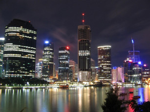 Картинка brisbane australia города огни ночного