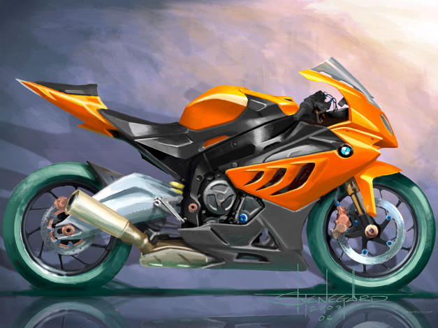 Обои картинки фото мотоциклы, рисованные