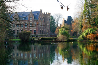 Картинка castle paffendorf germany города дворцы замки крепости замок пруд утки