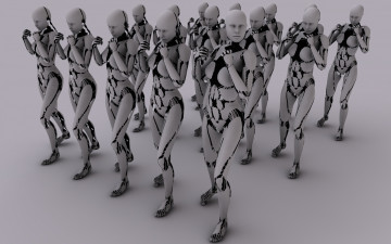 Картинка 3д графика creatures существа роботы