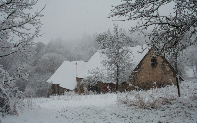 Обои картинки фото разное, сооружения, постройки, зима, снег, домик