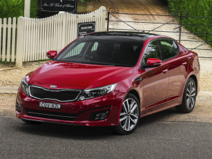 обоя автомобили, kia, красный, 2013, au-spec, optima