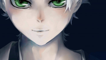 обоя аниме, bleach, green, eyes, light, smile, зелёные, глаза, тоуширо