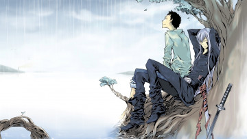 Картинка аниме katekyo+hitman+reborn катана суперби скуало дерево anime дождь такэси ямамото учитель-мафиози реборн takeshi yamamoto superbi squalo katekyo hitman reborn