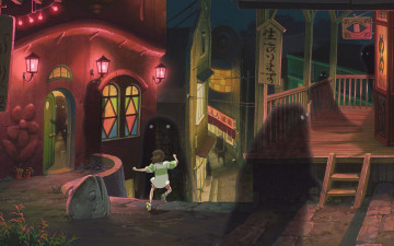 Картинка аниме spirited+away chihiro spirited away миядзаки город унесенные призраками