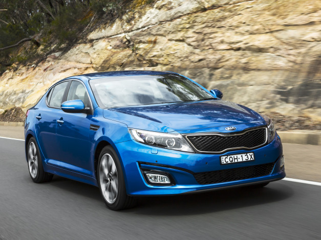 Обои картинки фото автомобили, kia, 2013, au-spec, optima, синий