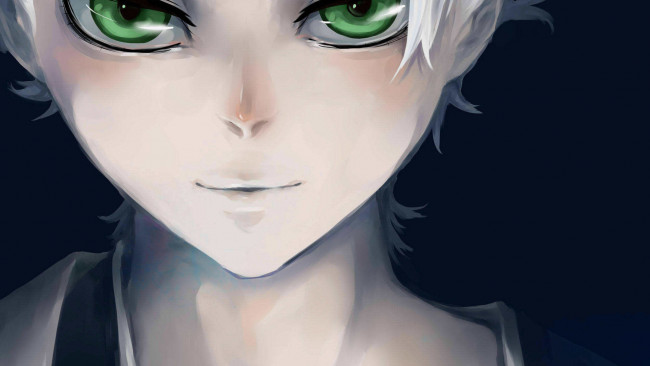 Обои картинки фото аниме, bleach, green, eyes, light, smile, зелёные, глаза, тоуширо