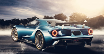 Картинка автомобили ford gt fia 2017 rear spoiler spec concept