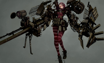 Картинка аниме оружие +техника +технологии jittsu технологии девушка арт