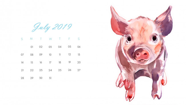 Обои картинки фото календари, рисованные,  векторная графика, поросенок, свинья