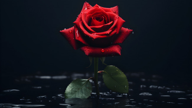 Обои картинки фото 3д графика, цветы , flowers, роза, черный, фон, ии-арт, нейросеть