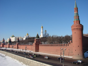 Картинка кремлевская набережная города москва россия
