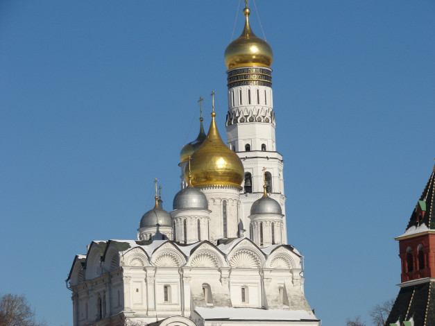 Обои картинки фото колокольня, ивана, великого, архангельский, собор, города, православные, церкви, монастыри