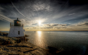 Картинка природа маяки маяк океан облака солнце