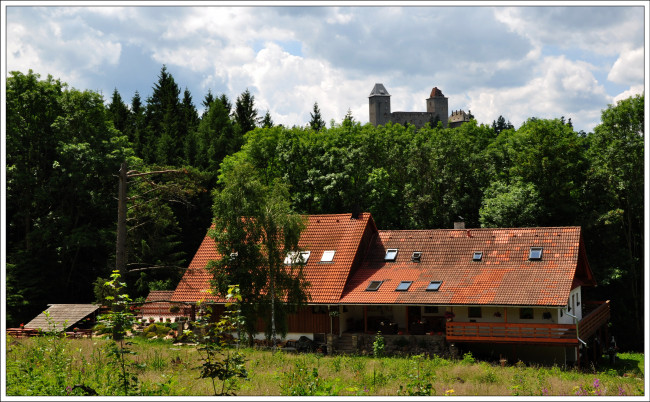 Обои картинки фото Чехия, кашперске, гори, разное, сооружения, постройки, замок, дом, пейзаж