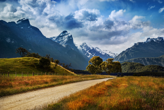 Обои картинки фото new, zealand, природа, дороги, новая, зеландия, горы
