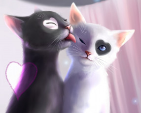 Картинка рисованные животные +коты кошки