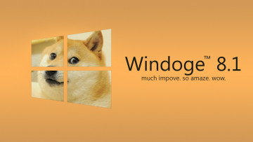 Картинка компьютеры windows+8 операционная система фон логотип собака
