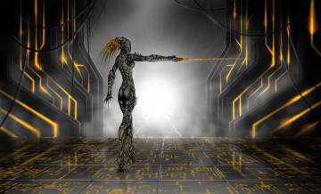 Картинка девушка фэнтези роботы +киборги +механизмы assassin