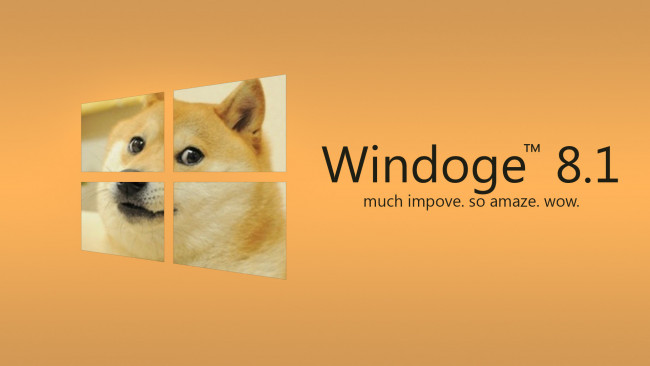 Обои картинки фото компьютеры, windows 8, операционная, система, фон, логотип, собака