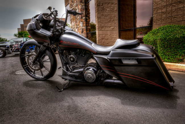 Обои картинки фото мотоциклы, customs, harley-davidson, черный