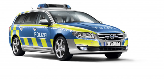 Обои картинки фото автомобили, полиция, 2014г, volvo, v70, police