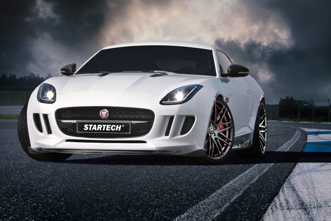 Обои картинки фото автомобили, jaguar, startech, светлый, 2015г, f-type, coupе