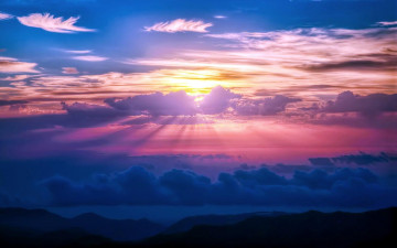 Картинка природа восходы закаты облака небо солнце восход лучи