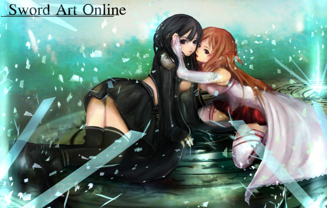 Обои картинки фото аниме, sword art online, арт, девушки