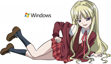обоя компьютеры, windows 7 , vienna, фон, взгляд, девушка